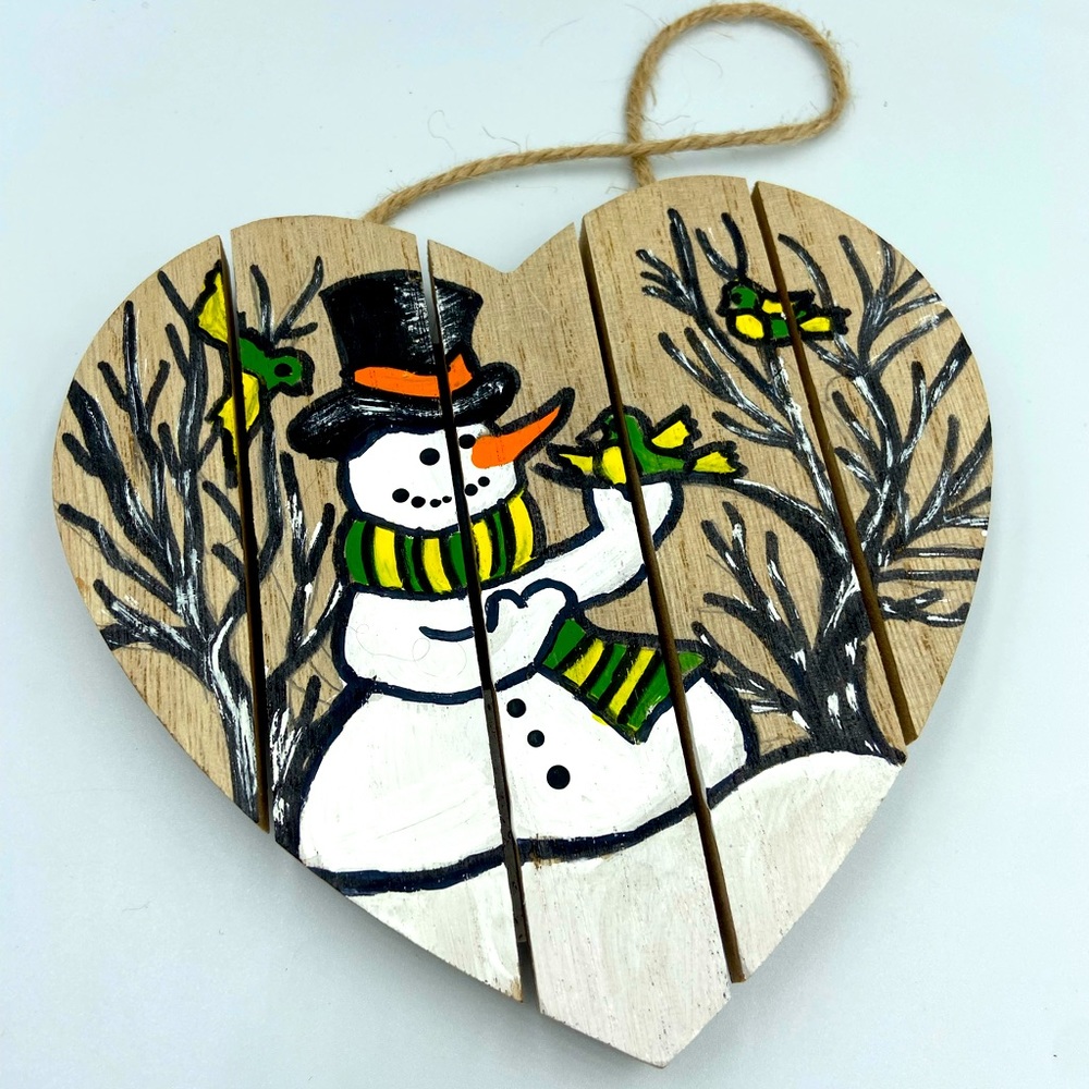 Snowman Hand painted Christmas Ornament